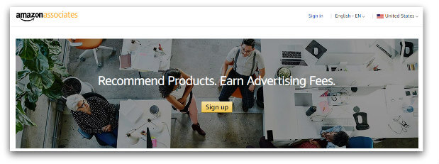 Sign up to Amazon Affiliate Programme