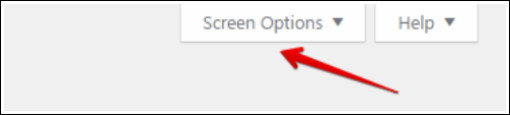 screen options for custom menu